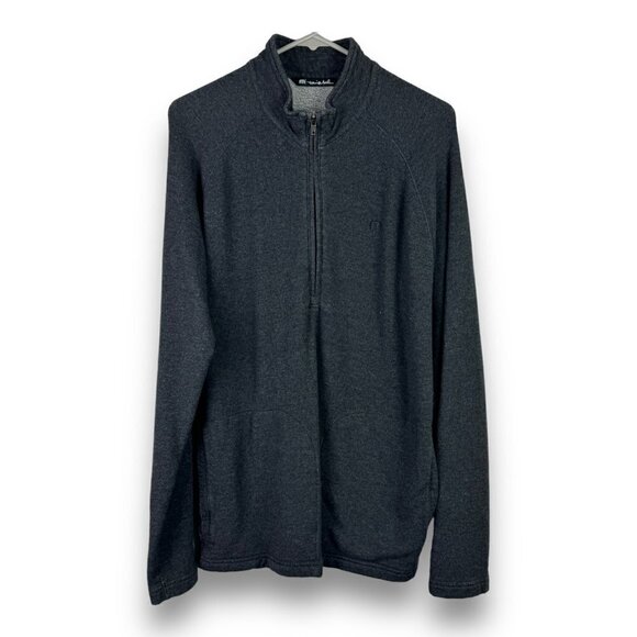 Travis Mathew Mens Sz S 1/2 Zip Golf Fleece Jacket Gray Tennis Preppy Fall - Picture 1 of 12